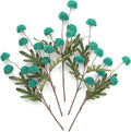 Floroom 5pcs Teal Green Faux Silk Mums Artificial Flowers, Bulk Fake Small Mini Chrysanthemums with Stems for DIY Wedding Centerpieces Floral Arrangements Vase Fillers Home Decorations