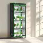 Indoor Greenhouse with Grow Light, 35.8" W x 17.8" D x 71.8" H, 5-Tier Plant Shelf with 3-Color T8 Growth Lights, Plant Stand with Smart Timing Plug and thermohygrometer