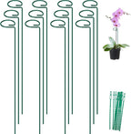 FEED GARDEN 36 Inch 12 Pack Plant Support Stakes, Metal Garden Flower Stakes and Supports for Outdoor Plants, Plant Stem Support with 24 Twist Ties for Amaryllis Lily Rose Peony Tomatoes Gladiolus