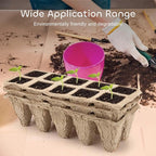GROWNEER 120 Cells Peat Pots Seed Starter Trays 12 Packs Biodegradable Seedling Pots Germination Trays Organic Plant Starter Kit with 15 Pcs Plant Labels