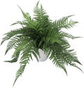 Artificial Fern Plant in Pot, 12'' Fake Desk Plant, Realistic Faux Greenery for Home Office Bathroom Shelf Décor, No Maintenance Indoor Plant (1 Pack)