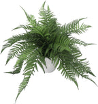 Artificial Fern Plant in Pot, 12'' Fake Desk Plant, Realistic Faux Greenery for Home Office Bathroom Shelf Décor, No Maintenance Indoor Plant (1 Pack)