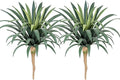 Artificial Agave Plant 19.68Inch UV Resistant Faux Agave Plant Outdoor Large Fake Plants Indoor Realistic Artificial Plants Without Pot for Outdoor Patio Garden Indoor Home Decor (2 Packs)