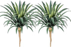 Artificial Agave Plant 19.68Inch UV Resistant Faux Agave Plant Outdoor Large Fake Plants Indoor Realistic Artificial Plants Without Pot for Outdoor Patio Garden Indoor Home Decor (2 Packs)