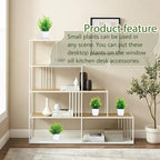 GREENTIME 4 Pcs Fake Plants Potted Small Artificial Plant Indoor Faux Greenery in White Pot for Home Office Bedroom Desk Bathroom Shelf Farmhouse Decorations