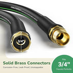 GreatBuddy 100 ft Garden Hose, 5/8" Water Hose 100ft Heavy Duty, Flexible, Lightweight Hybrid Hose, Burst 600 PSI with Solid Brass Male to Female Fittings Leakproof Hose for Backyard, Garden