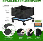 Planter with Trellis Raised Garden Beds, 4.5ft Tall with Screen Indoor Outdoor, Vegetable Flower Privacy Planter Box for Backyard Balcony Patio, Black