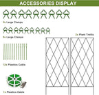 Cucumber Trellis 2 Pack, Foldable A-Frame Garden Trellis for Raised Bed Garden Grow Support with Plant Support Clips, Twist Ties, Plastic Ties, for Cucumber,Tomato, Climbing Plants and Flowers