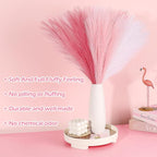 SeptCat 30 Pcs Pink White Pampas Grass Decor: 21.7" Fluffy Faux Small Pampas Grass Artificial Flower Vase Filler for Home Wedding Living Room Wall Party Decoration