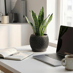 Plant Pots, Modern 3D Printed Honeycomb Planters for Indoor Plants, 4.7 Inch Matte Black Decorative Flower Pot for Office Desktop, Bookshelf & Home Decor, Lightweight & Durable.