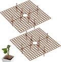 2PCS 12 Inch Square Plastic Plant Pot Covers with Non‑Slip Stakes, Cuttable Animal Protection for Indoor & Outdoor Flower Pots