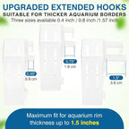 Borlech Upgraded Large Aquarium Plant Holder with Hooks and Suction Cups for Fish Tank Aquaponic Plant Cultivation and Aquascape Decorations (Semitransparent)