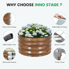INNO STAGE 3 Pcs Round Galvanized Raised Garden Bed — 2×2×1ft Planter Box Outdoor Raised Beds Kit for Gardening Vegetables, Fruits, Herbs, and Flowers, Grain