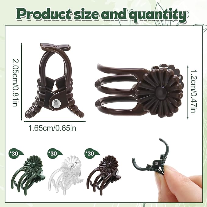 90Pcs Orchid Clips for Plants Support Plant Orchid Support Clips Portable Cute Vine Clip for Support Garden Plant Flower Vine, Mix Color