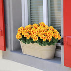 Hananona Artificial Geranium Flowers for Outdoors Geranium Silk Flowers Outdoor UV Resistant Garden Plants Faux Flowers for Home Kitchen Table Centerpieces Decor (6, Yellow)
