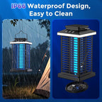 Bug Zapper Outdoor, Mosquito Zapper 3 in 1 Rechargeable Bug Zapper Outdoor with 5000mAh Battery & LED Night Light, 4000V Electric Fly Zapper for Outside,Patio,Backyard,Garden Black
