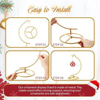 Baderke 2 Pack Ornament Display Stand, 10.43" Height Ornament Hanger, Air Plant Holder Terrariums Hanging Stand Crystal Ball Hanging Hook for Christmas Wedding Home Office Decoration (Gold)