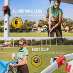 Crown Shades 10x10 Pop Up Canopy - Beach Tent with One Push Setup - Outdoor Sun Shade for Events, Parties, Camping - Gazebo with STO-N-Go Cover Bag, Silver Coated Top, 3 Height& 4 Sand Bags, Sky Blue