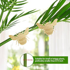 Rainteam Plant Animal Decor Brass Plant Charms for Live Plants Cute Animal Plant Hanger Ornaments for Pots Garden Plant Decorations Plant Accessories Gift for Plant Lovers(2 Bee)
