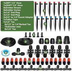 230FT Automatic Watering System for Outdoor Plants, Quick-Connect Garden Drip Irrigation Kits with 1/2" & 1/4", Adjustable Nozzles & Sprinklers for Greenhouse, Raised Bed, Lawn, Potted Plants