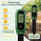 3-in-1 Soil Moisture Meter, Digital Plant Water Meter, Temperature & Sunlight Intensity Sensor, LCD Display Soil Tester for Gardening, Farming, Plant Care, Indoor & Outdoor Plants, 2 Pack