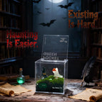 DIY Moss Terrarium Kit, 4 * 4 * 4 inch Acrylic Cube Mini Garden with Live Star Moss, Soil, Halloween Party-Craft Kit for Adults and Teens, Relaxing Desk Decor & Unique Gift for Home or Office