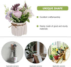 VICASKY Artificial Hydrangea Potted Plant Faux Orchid Bonsai Purple Simulated Greenery Home Décor Tabletop Floral Ornament for Living Room Office Decoration