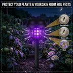 2026 4Pack Mosquito Repellent Outdoor Patio,Solar Bug Zapper Outdoor Mosquito Zapper for Moths,Gnats,Flies,Small Flying Insect,Gnat Killer for Vegetable Beds,Electric Fly Zapper for Backyard,Garden