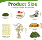 Jumping Spider Enclosure with Habitat Mini Figurines Set Acrylic Terrarium Habitat Mini Jumping Spider House Decorations for Tarantulas Snail Mantis Small Reptiles (Top Opening Door)