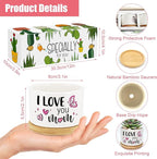 Tarklanda 3Pcs Gifts for Mom Best Mom Ever Succulent Pots Mini Ceramic Plant Pots with Bamboo Tray Pot Planters Birthday Thanksgiving for Mother-in-Law Wife Plants Not Included
