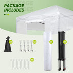 EAGLE PEAK 8x8 Portable Walk in Greenhouse, Pop Up Indoor Outdoor Greenhouse, Green House Kit with Zippered Roll-Up Doors and Windows, PE Cover, Clear/White