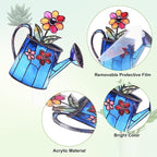M METERXITY 1-Pack Water Spray Acrylic Stakes 4 Inch Bird Garden Decoration Ornament Potted Plant Decorative Signs for Flower Pot/Planter/Yard/Patio/Outdoor/Indoor[Water Spray Pot]