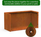 Co rten Steel Planters, 36X15X15 inch Large Rectangular Trough, All-Weather Rust-Resistant Design for Porch, Patio, Garden, Brown
