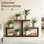 3 Tier Plant Stand Indoor, Thickened Metal Wood Corner Plant Shelf Stands for Multiple Plants, Indoor Tall Plants Stand Tiered Flower Holder for Living Room Patio Garden Balcony(Black+Brown)
