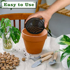15 Pcs Ppherical Flower Pot Mesh Pad, Planter Inserts Bottom Grid for Large Pots, 3 Size Plant Pot Fillers Drain Hole Plugs Prevent Soil Leakage