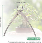 M METERXITY Bonsai Tool - 8.3 Inch High Carbon Steel Concave Cutter, Bonsai Tree Plants Modeling Tools, Applying to Gardening Pruning Knobs/Branches (210mm, Gray)