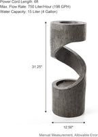 Glitzhome Outdoor Water Fountain with LED Light, Spiral Outdoor Fountain Waterfall with Stone Planter, Modern Curved Freestanding Fountain Water Feature for Garden Patio Backyard, 31.3" H