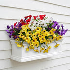 Artificial Flowers for Outdoor, UV Resistant Fake Silk Pansies Flowers, Realistic Faux Plants for Outside Indoor Porch Patio Window Box Planter Home Decor (16, Yellow Purple White Red)