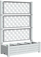 Durable Resin Raised Garden Bed with Drainage Holes & Reinforced Corners - Lightweight Flower Boxes Outdoor for Vegetables, Herbs, and Patio Garden Enclosure System (Ashen, 43.43*18.27*59.29)