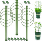 Legigo 3 Packs Plant Support Cages Tomato Cage for Garden- 18 Inch Adjustable Garden Cucumber Trellis Plant Stakes, Trellis Support Rings for Climbing Plants, Pots, Indoor Plants with 10 Plant Clips