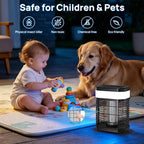 Solar Bug Zapper Outdoor, 4 in 1 Portable & Rechargeable Bug Zapper Outdoor with 5000mAH Battery, 4000V Mosquito Zapper Waterproof with LED Night Light, for Camping, Patio, Backyard (Black)