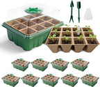 Seed Starter Tray Kit 10 Pack, Seed Starting Trays with Humidity Dome (120 Cells Total), Plant Germination Trays Complete Mini Greenhouse for Seed Growing & Seedlings