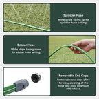 50 FT Sprinkler Soaker Hose for Garden Lawn Effortless Watering, Heavy-Duty No-Kink Irrigation Hose with Holes, More Energy Efficient Irrigation Systems, Ideal for Gardens, Yards