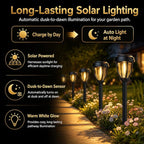 DERAYSION 12 Pack Solar Lights Outdoor, Solar Pathway Lights Auto On/Off Waterproof Garden Landscape Lighting for Path, Yard, Walkway, Driveway Decor
