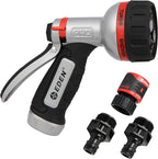 Eden PRO 94830 Metal Rear Trigger 6-Pattern Turbo Nozzle, Heavy Duty Hose Sprayer for Garden, Plants, Lawns, Quick Connect Set Included
