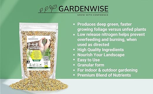 Gardenwise 8-4-8 Professional Palm Tree Fertilizer Plant Food; for Indoor Potted Plants and Outdoor Landscape Palm Trees; Quick-Release Nitrogen Fertilizer and Continuous Feeding (2 QUARTS)