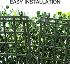 Sunnyglade 12 Pieces 10“x10“ Artificial Boxwood Panels Topiary Hedge Plant, Privacy Hedge Screen Sun Protected Suitable for Outdoor, Indoor, Garden, Fence, Backyard and Decor (10in x 10in)