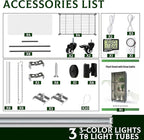 Indoor Orchid Greenhouse with Grow Lights, 4-Tier Plant Stand with 3 Full Spectrum T8 Grow Lights, Timer, Thermometer, Ventilation & Wheels, Smoked PVC Cover for Orchid Care and Indoor Gardening