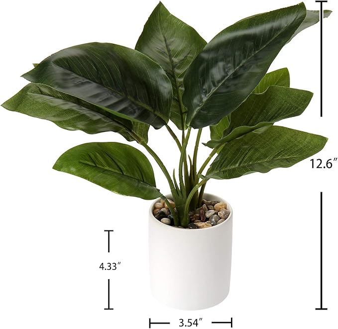Briful Artificial Potted Plants 13" Green Faux Plants Indoor Small Fake Plant Decor for Home Table Office House Bathroom Shelf Living Room Desk Decoration