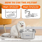 Pawtners 12 Packs Replacement Filters for WF008A Cat Water Fountain, Multiple Filtration Material, Replacement Filter for Pet Cats Dogs Water Fountains